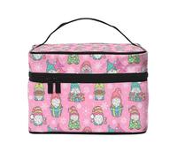 Beauty case rosa Holiday Joy, graziosa borsa per cosmetici da donna, borsa da toilette, grande borsa organizer da viaggio per il trucco