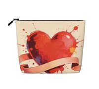 Beauty case rosa trasparente con stampa a forma di cuore, borsa per cosmetici da donna, per uso quotidiano, viaggi e viaggi d'affari, Forever Love, taglia unica