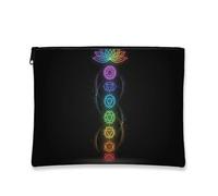 Beauty case spirituale arcobaleno, borsa da viaggio per cosmetici con ninfea chakra, borsa da viaggio per donne, organizer portatile con cerniera nera, borsa da toilette per la cura della pelle