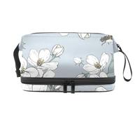 Beauty case Spring Flora a doppio strato per donne e ragazze, borsa da viaggio per trucchi pratica borsa organizer con scomparto per pennelli, Multi, 27x15x14 cm/10.6x5.9x5.5 in, Beauty case