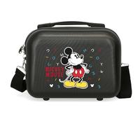 Beauty Case Topolino Disney da Viaggio Rigido in ABS 29 x 21 x 15 cm Necessaire con Tracolla Doppio Scomparto Tasche Interne Zip con Predisposizione Lucchetto e Fascia per Valigia Idea Regalo