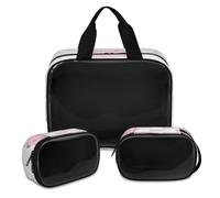 Beauty case traslucido con unicorno, per donne e uomini, con maiali Pegasus, 3 pezzi, organizer da viaggio per articoli da toeletta e cosmetici, Colore, XL, Astuccio per trucchi