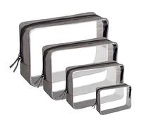 Beauty Case Trasparente 4 Pezzi Trousse da Viaggio Impermeabile Beauty Case da Viaggio Pochette Trasparente pvc Borsa Beauty Set da Bagno Viaggio per Makeup Cosmetica Donna/Uomo