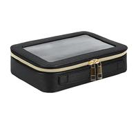Beauty case trasparente - Astuccio multifunzionale per cosmetici, da viaggio su entrambi i lati, impermeabile, trasparente, con cerniera, portatile, leggero, per trucco da donna, Nero , as per image,