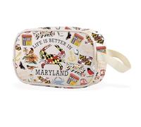 Beauty case trasparente con granchio Maryland Life is Better in Maryland, Maryland Cbag Eu, Multiuso