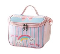Beauty case trasparente da viaggio con gancio sospeso Borsa portaoggetti in PU ad alta capacità per doccia Rudimenti campeggio accessori da spiaggia Hotel Bagno Borsa da toilette sospesa, Arcobaleno