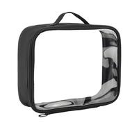 Beauty case trasparente da viaggio, custodia impermeabile per cosmetici, borsa da toilette approvata, organizer trasparente con cerniera, design a forma di quarto, da portare a mano per donne e uomini