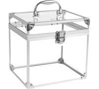 Beauty case trasparente in PVC, borsa per cosmetici trasparente, scatola per corona, valigetta per trucchi in acrilico, organizer per cosmetici, valigetta con maniglia a chiavistello, multicolore