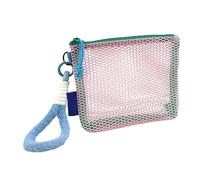 Beauty case trasparente | Organizer per trucchi in PVC impermeabile con separazione a secco umido | Custodia da viaggio di grande capacità con tasca a rete per spiaggia, spa, aereo, dormitorio