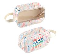 Beauty case trasparente per amanti della spiaggia, regalo per gli amanti della spiaggia, con scritta "Sorry Can't Beach Bye", regalo per viaggi estivi, regalo per vacanze in spiaggia, Beach Bye Bag