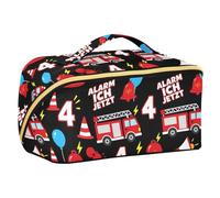 Beauty case verticale autoportante per 4° compleanno ragazzo pompiere camion dei pompieri con divisori elegante grande borsa per il trucco verticale
