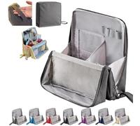 Beauty case verticale da viaggio, grande capacità, organizer per cosmetici Oxford con scomparti, custodia portatile per articoli da toeletta e cancelleria (grigio), Grigio, 23 * 22 * 6.5 centimeters