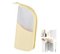 Beauty case verticale - Organizer multifunzionale da appendere per cosmetici, da viaggio, per spazzolino da denti, sapone, detergente per il viso, lozione, campeggio e viaggi, giallo, Consulte la