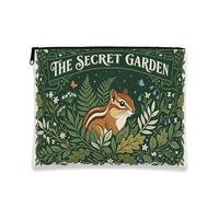 Beauty case vintage floreale, borsa da viaggio per cosmetici da giardino segreto per donne, organizer portatile in tela con cerniera, borsa da toilette primaverile per la cura della pelle, Verde, 7x9