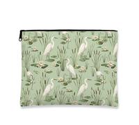 Beauty case vintage floreale, borsa da viaggio per cosmetici verde botanico per donne, organizer portatile in tela con cerniera, borsa da toilette primaverile per la cura della pelle, Verde, 7x9 Inch
