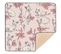Beauty Cats Blush - Tappetino da gioco per bambini, in morbida schiuma, per interni ed esterni, resistente all'acqua, per neonati, 127 x 127 cm