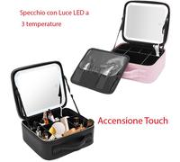 Beauty da Viaggio per Cosmetici Accessori Profumi con Specchio LED Touch