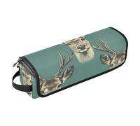 Beauty Deer Faces - Custodia da viaggio 2 in 1 per ferro arricciacapelli e tappetino resistente al calore, borsa organizer da viaggio per utensili caldi e accessori per la cura dei capelli, accessori