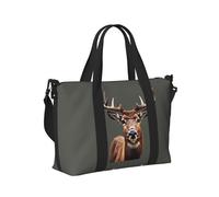 Beauty Deer Print Borsa a mano da viaggio per donne e uomini, leggera, pieghevole, per gite nel fine settimana, palestra, vacanze