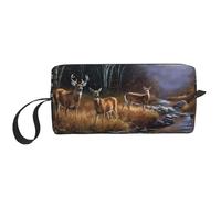 Beauty Deer Print Makeup Bag,Durable Cosmetic Bag,Make up Travel Bag Essentials Gifts for Women Men, bianco, Taglia unica