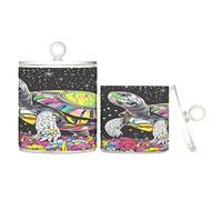 Beauty Eastern Box Turtle - Organizer in plastica trasparente con coperchio, per dispensa, piccoli contenitori decorativi per tamponi di cotone, tamponi di cotone, plettri per filo interdentale