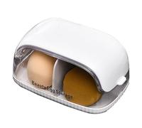 Beauty Egg Case - Transparent Dustproof Makeup Sponge Organizer With Lid | Portable ABS+Acrylic Storage For Puff, Tools & Travel
