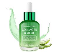 Beauty Elixir - Siero per il viso all'aloe e collagene, rassodante, idratante e nutriente, anti-invecchiamento, per la cura della pelle coreana pulita e cruelty free