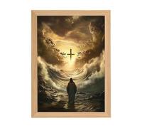 Beauty Faith - Lampada a LED 4D con cornice cristiana, decorazione da | Lampada con immagine di Gesù illuminata per Natale, Pasqua, compleanno, camera da letto, chiesa, casa, uomini e donne