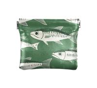 Beauty Fishes Green Sea Animals - Piccolo portamonete da donna in pelle, mini borsa per il trucco per ragazze e signore, pesci di bellezza Animali del mare verde, Decorazione