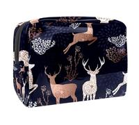 Beauty Forest Deers of Mandala Trousse per cosmetici, da donna, borsa da viaggio grande in PVC per trucchi, pratica custodia organizer con cerniera, Multi, 18.5x7.5x13cm/7.3x3x5.1in, Beauty case