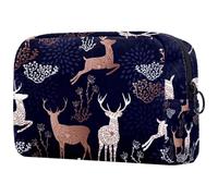 Beauty Forest Deers of Mandala Trousse per cosmetici, da donna, trousse da viaggio grande per trucchi, pratica borsa organizer con cerniera, Multi, 18.5x7.5x13cm/7.3x3x5.1in, Beauty case