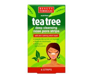 Beauty Formulas Strisce per il Naso Purificanti al Tea Tree 6 pz