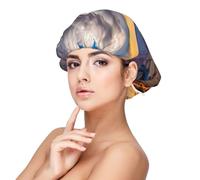 Beauty Grand Canyon 1 - Cuffia da notte in raso, per adulti, mantiene l'acconciatura e garantisce un sonno confortevole, 33 cm, nero, taglia unica