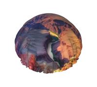Beauty Grand Canyon Cuffia da doccia da donna riutilizzabile a doppio strato cuffia da bagno cuffia per capelli impermeabile fascia elastica da donna spa salone doccia cappelli per capelli