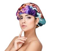 Beauty Grand Canyon - Cuffia da notte in raso, per adulti, mantiene l'acconciatura e garantisce un sonno confortevole, 33 cm, nero, taglia unica