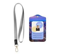 Beauty Grand Canyon - Porta badge scorrevole alla moda, con bobina retrattile, moschettone e cordino staccabile per proteggere le carte