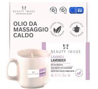 BEAUTY IMAGE Candela Massaggio Grande - Profumo Lavanda [80 gr da 4 a 5 Massaggi per Tutto il Corpo] Olio Caldo per Massaggi Professionali. Qualità Prodotto in Europa. Massaggio Sensuale.