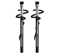 Beauty Junkees Pennello piatto per eyeliner, pennello professionale di precisione per eyeliner affilato, per modellare sopracciglia e correttore, confezione da 2