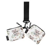 Beauty Koala Gray Custodie per Carte da Donna Supporto per Cambiare Grande Capacità Borsa Portamonete con Cerniera Tasca per Monete per Donna 2 Pz tarjetero para Credit