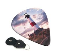 Beauty Lighthouse, 6 plettri per chitarra, stampati su entrambi i lati, per chitarra elettrica, basso, ukulele (0,46 mm, 0,71 mm, 0,96 mm)