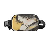 Beauty - Marsupio elegante giallo e nero, per donne, uomini, adolescenti, grande capacità, con cinghia regolabile, per viaggi, palestra, lavoro, colore giallo e nero, taglia unica, Bellezza Giallo e