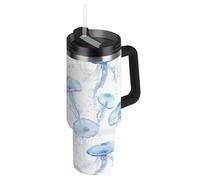 Beauty Moon - Borraccia riutilizzabile per bambini, in acciaio inox, con coperchio a prova di perdite e cannuccia, decorativa, portatile, per acqua, tè freddo o caffè termos para cafe con pitillo