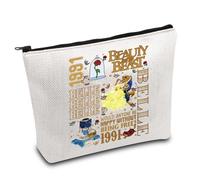Beauty Movie Inspired Gift Princess Belle Lover Borsa da viaggio Beast Fans Gift A Tail as Old as Time Inspired Makeup Bag, Bellezza 1991, Trousse per cosmetici
