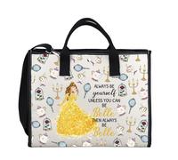 Beauty Movie Makeup Bag Beast Fans Gift Belle Princess Birthday Gift Fairy Tales Cosmetic Bag, Always Be Bellle, borsa tote 2uk, 23cm x 18cm, alla moda