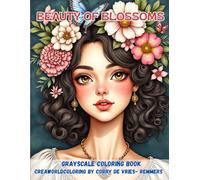 Beauty of blossoms: Grayscale coloring books for adults