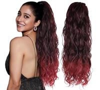 BEAUTY ON LINE Coda di cavallo con coulisse, extension a coda di cavallo lunghe e ricce, da donna, sintetiche, con coulisse, lunghezza 66 cm, extension per coda di cavallo con clip (mt1b/bug#)