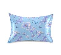 Beauty Orchid Blue Satin King Federa per cuscino a busta per capelli ricci Dimensioni standard con chiusura a busta per divano 50 x 66 cm