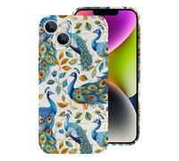 Beauty Peacock Novità Custodia protettiva leggera compatibile con iPhone 14/14 Plus/14 Pro/14 Pro Max con protezione stampata
