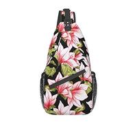 Beauty Pink Floral Flowers Hd Borsa a tracolla per pesce carpa rossa giapponese, zaino a tracolla zaino a tracolla causale zaino a tracolla per donna uomo escursionismo viaggio