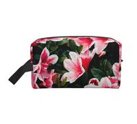 Beauty Pink Floral Flowers Storage Bag Toiletry Bag Travel Bag Cute Cosmetic Bag Makeup Accessories, bianco, Taglia unica